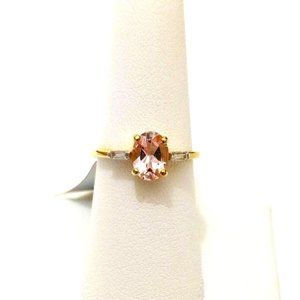 Genuine Pink Morganite Solid 9K Gold Ring
